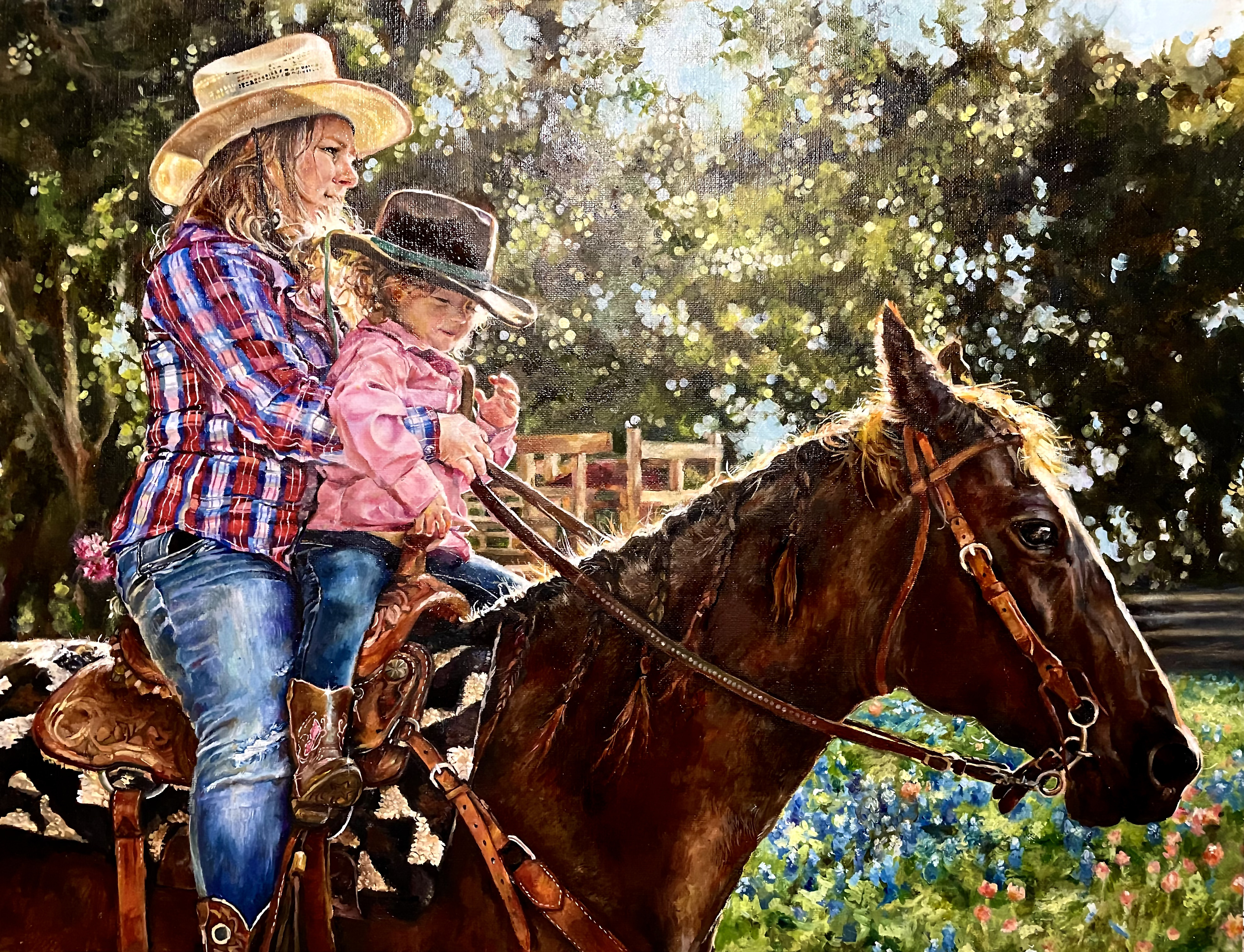Little Boots, Big Steps — oil painting