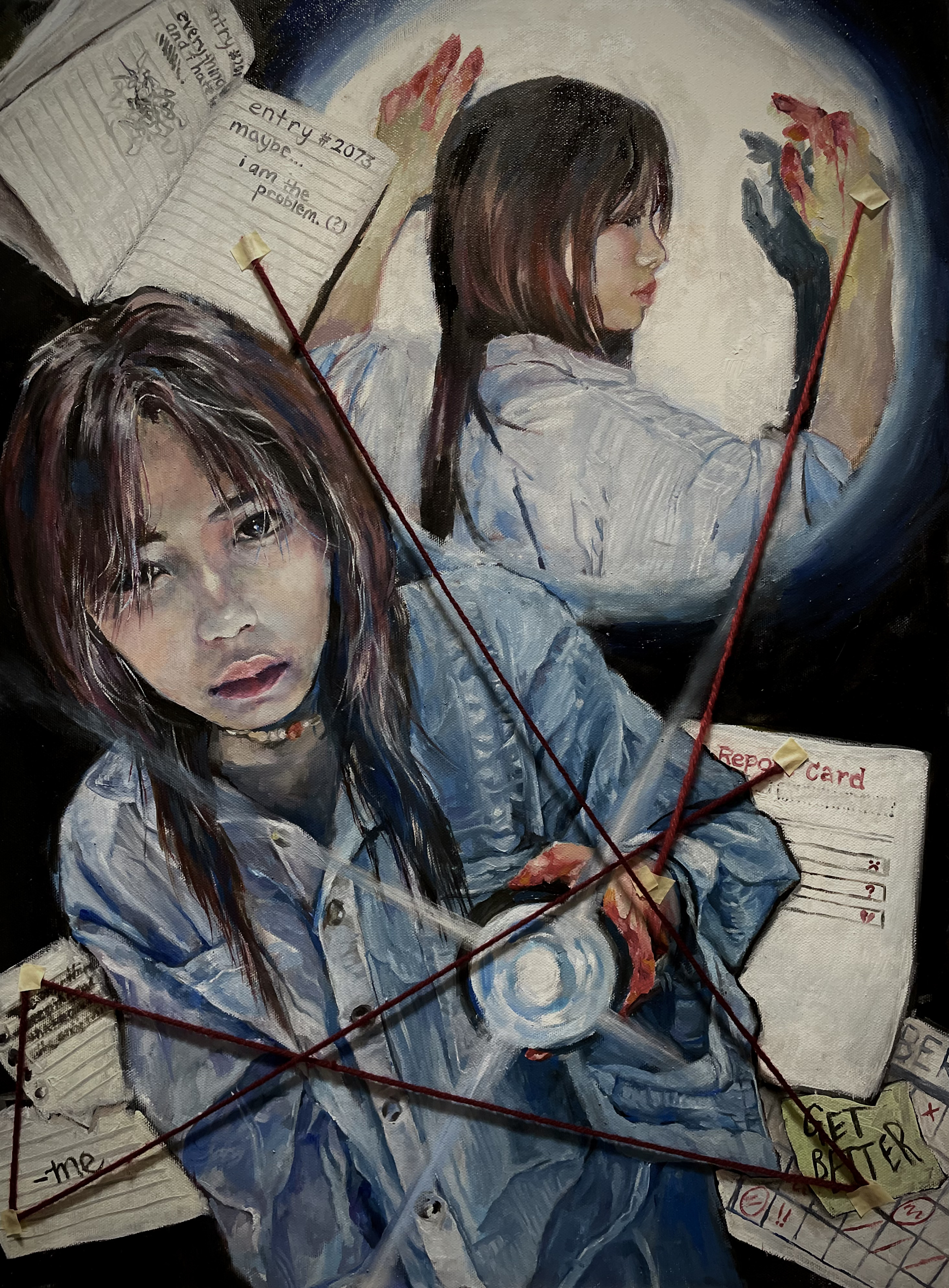 The Self-Saboteur — mixed media